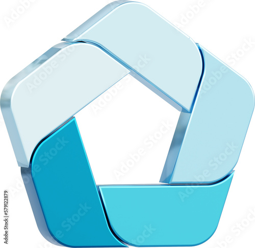 Chart diagram 5 sections or steps. 3d icons for infographic presentation.