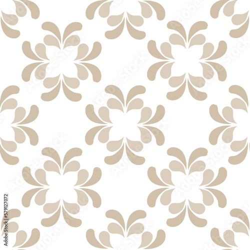 seamless repeat pattern with simple design motifs in dark vanilla hues on a white background perfect for fabric, scrap booking, wallpaper, gift wrap projects 