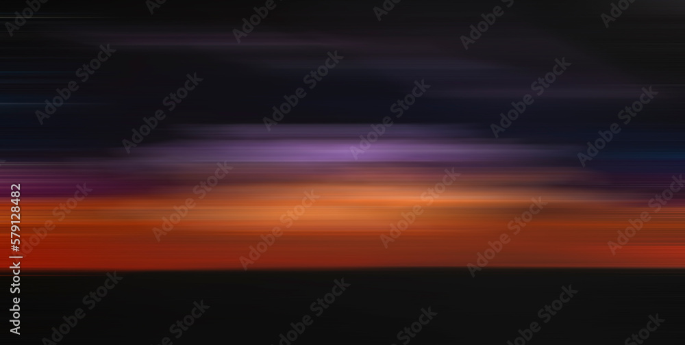 Vivid landscape, black, pink, purple in motion with blurring