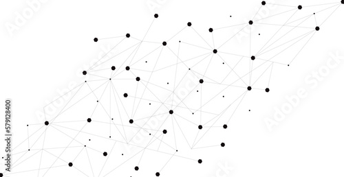 Black network. Abstract connection on white background. Network technology background with dots and lines for desktop. Ai system background. Abstract data concept. Line background, network technology