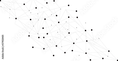 Black network. Abstract connection on white background. Network technology background with dots and lines for desktop. Ai system background. Abstract data concept. Line background, network technology