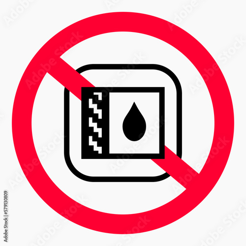 No drop icon. Leak protection. Water protection. No water. Vector icon.
