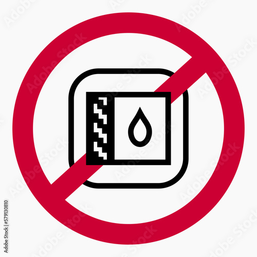 No drop icon. Leak protection. Water protection. No water. Vector icon.