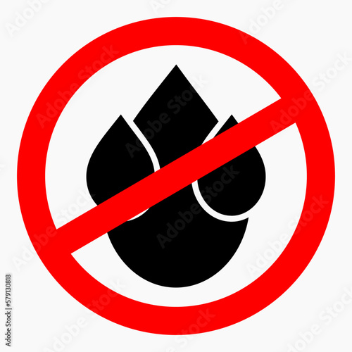 No drop icon. Leak protection. Water protection. No water. Vector icon.