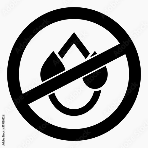 No drop icon. Leak protection. Water protection. No water. Vector icon.