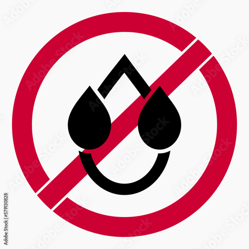 No drop icon. Leak protection. Water protection. No water. Vector icon.