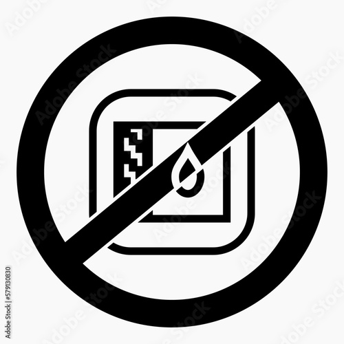 No drop icon. Leak protection. Water protection. No water. Vector icon.