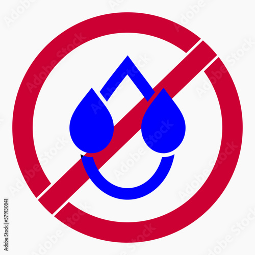 No drop icon. Leak protection. Water protection. No water. Vector icon.