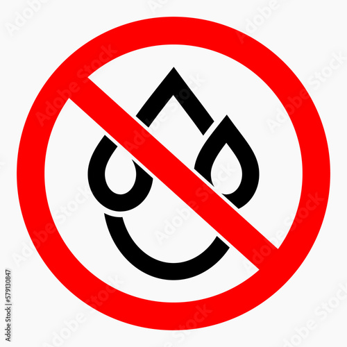 No drop icon. Leak protection. Water protection. No water. Vector icon.