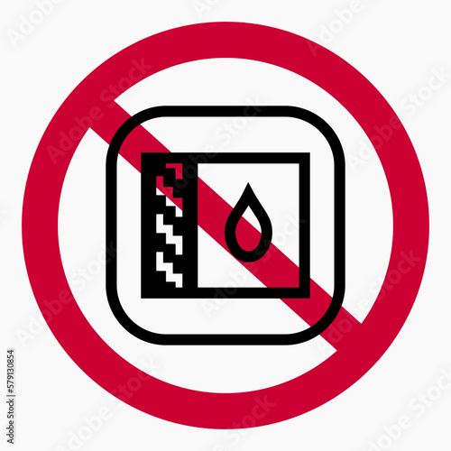 No drop icon. Leak protection. Water protection. No water. Vector icon.