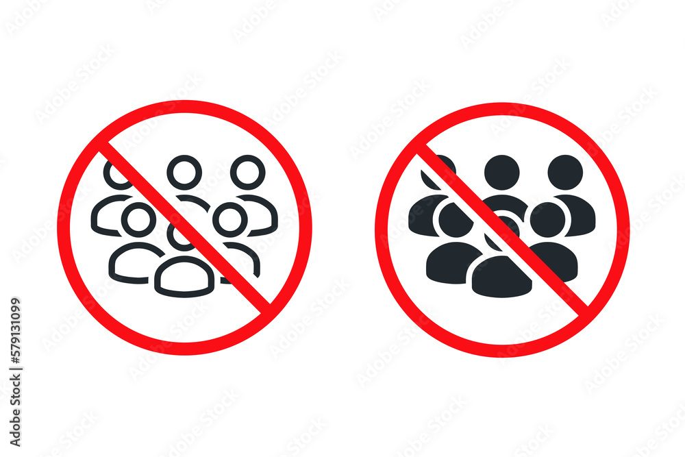 Group crowd prohibited. Illustration vector Group crowd prohibited. Illustration vector
