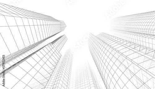 City skyscrapers 3d rendering 3d illustration