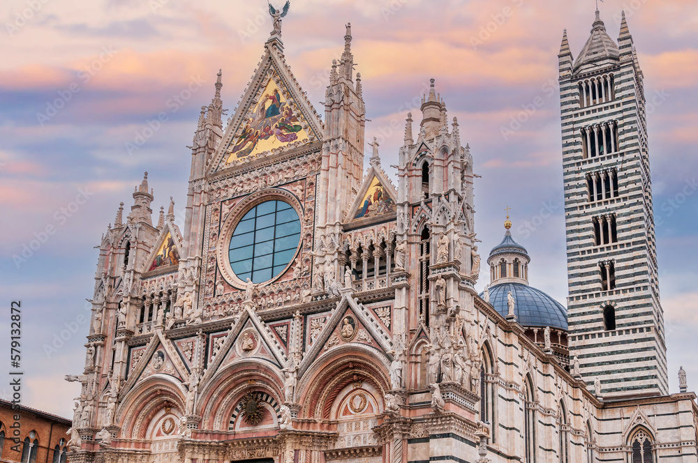Magnificent Cathedral of Our Lady of the Assumption in Siena in Tuscany, Italy