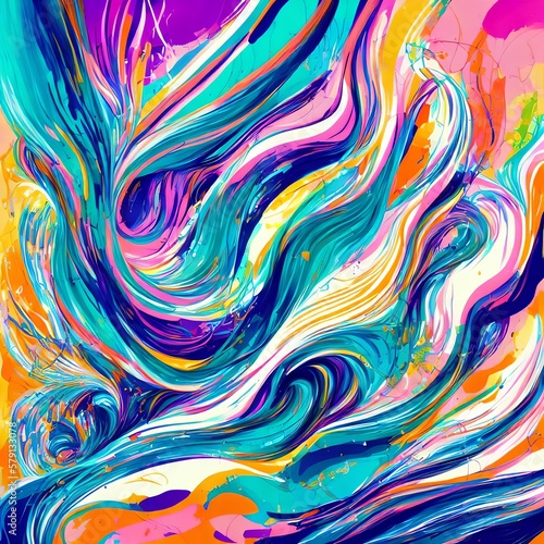 abstract complex colorful line art   generative art by A.I