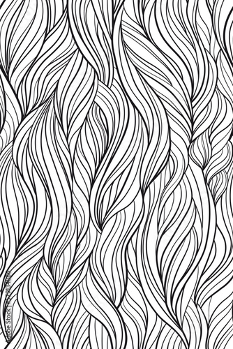 Seamless abstract wave pattern. Repeating hair texture. Yarn fibers design. Vector illustration.