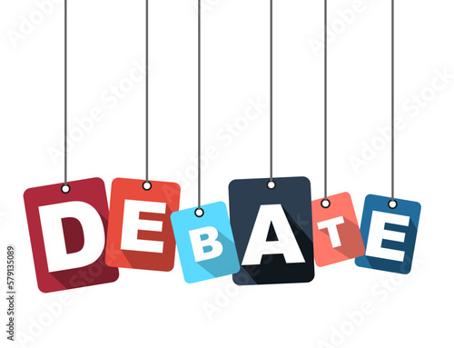 Colorful vector flat design background debate. It is well adapted for web design.
