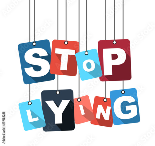 Colorful vector flat design background stop lying. It is well adapted for web design.