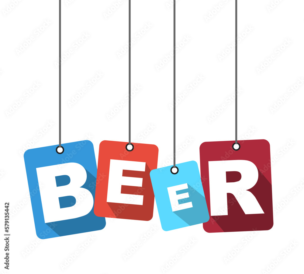 Colorful vector flat design background beer. It is well adapted for web design.