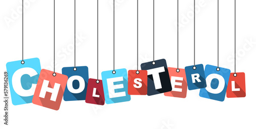 Colorful vector flat design background cholesterol. It is well adapted for web design.