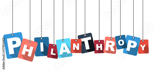 Colorful vector flat design background philanthropy. It is well adapted for web design.