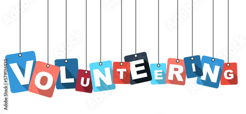 Colorful vector flat design background volunteering. It is well adapted for web design.