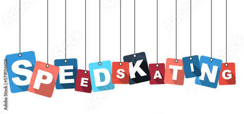 Colorful vector flat design background speedskating. It is well adapted for web design.