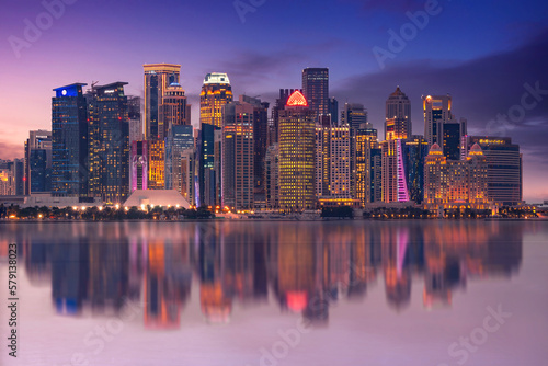 Bild auf Leinwand Beautiful Doha Skyline view from Doha Corniche