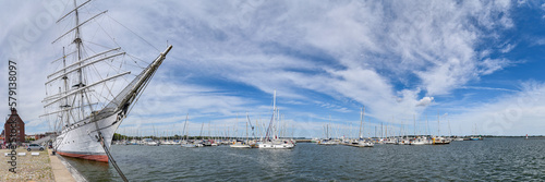 Panorama Hansestadt Stralsund mit Ostsee und Booten