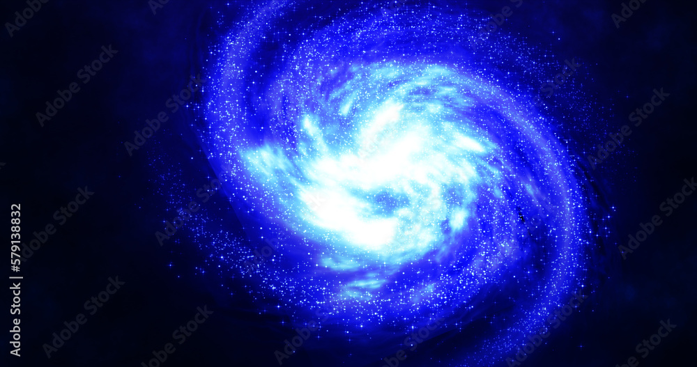 Abstract space blue galaxy with stars and constellations futuristic with glow effect, abstract background