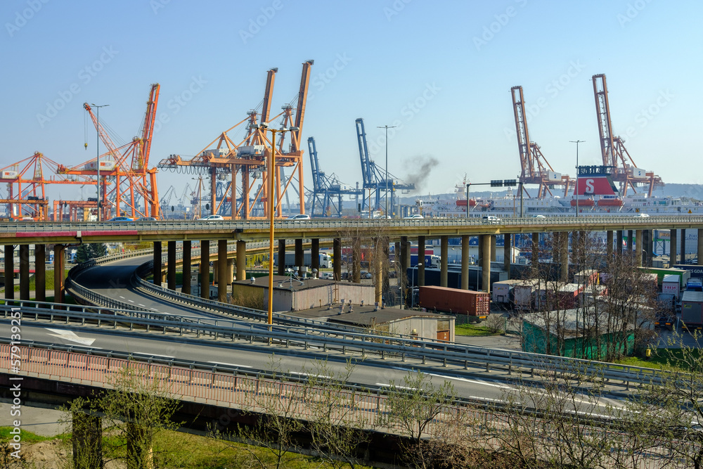 View at the Baltic Containter Terminal in Port of Gdynia, Poland View at the Baltic Containter Terminal in Port of Gdynia, Poland