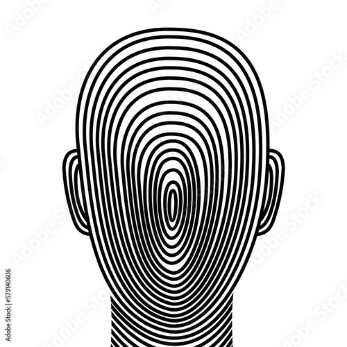 Man illusion spiral hypnosis silhouette