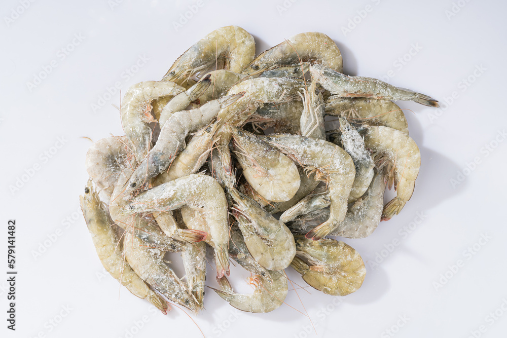 Frozen green shrimp under monochrome background monochrome Frozen green shrimp under monochrome background monochrome