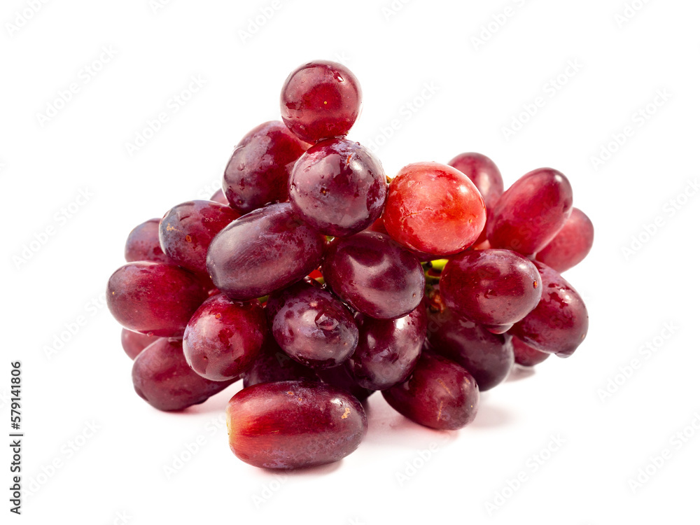Ripe juicy grapes isolated on white background. Close-up.