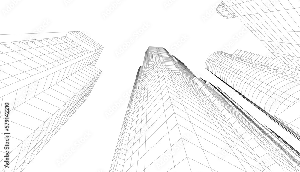 City scyscrapers vector 3d illustration City scyscrapers vector 3d illustration