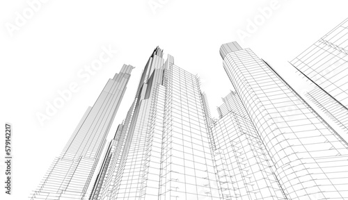 City scyscrapers vector 3d illustration