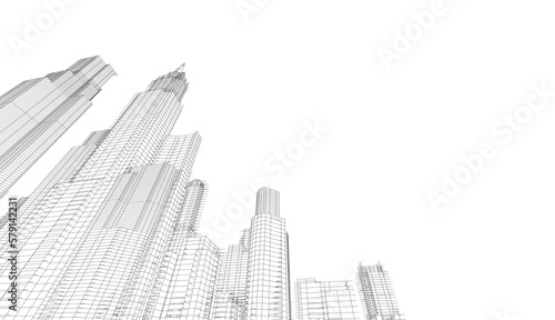 City scyscrapers vector 3d illustration