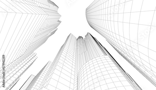 City architecture vector 3d illustration