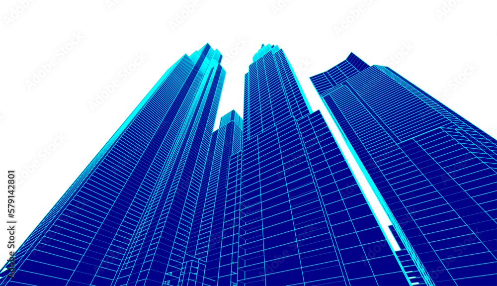 Naklejka premium City architecture vector 3d illustration