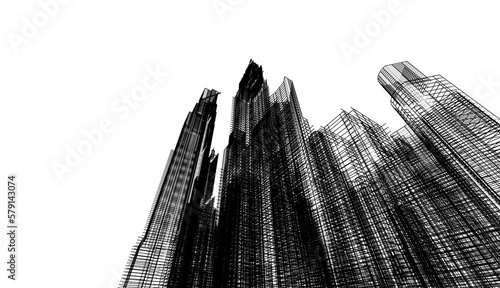 City architecture vector 3d illustration