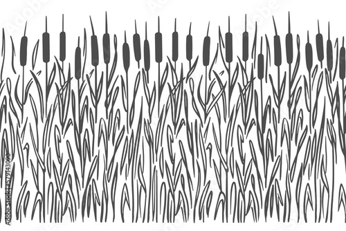 cane silhouette black and white seamless pattern
