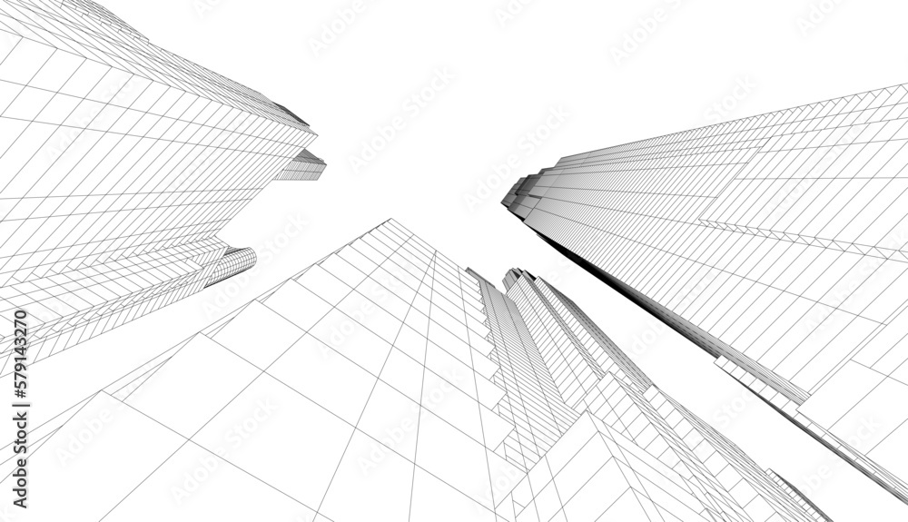 City architecture vector 3d illustration City architecture vector 3d illustration