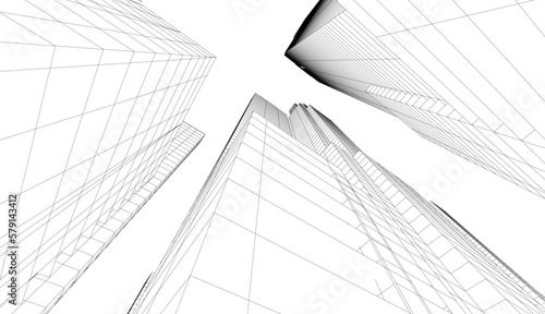 Foto City architecture vector 3d illustration