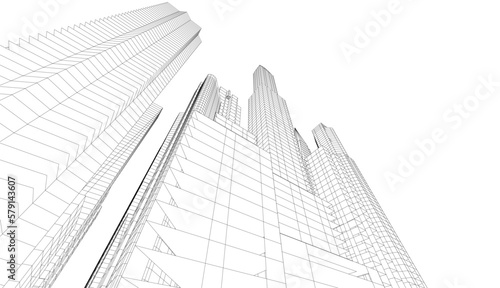 City architecture vector 3d illustration