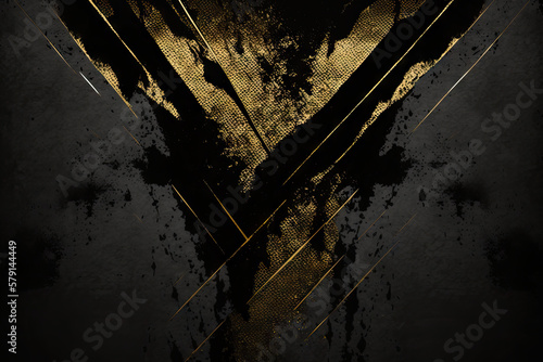 Black and Gold Grunge Background Texture - Black and Gold Grunge Backgrounds Series - Black Golden Grunge Wallpaper created with Generative AI technology