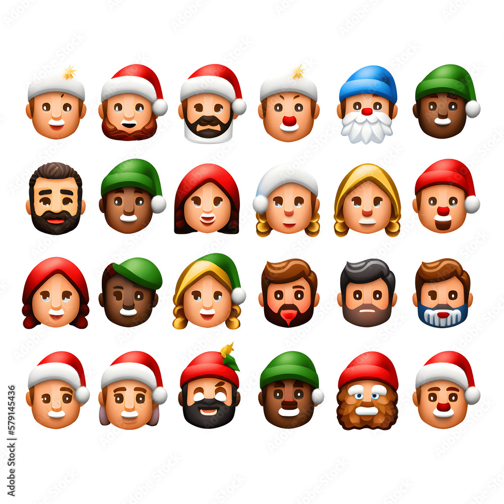 Christmas Emoticon pack | Santa Claus | Present | Gift | PNG | No background | Generative AI Artwork Christmas Emoticon pack | Santa Claus | Present | Gift | PNG | No background | Generative AI Artwork