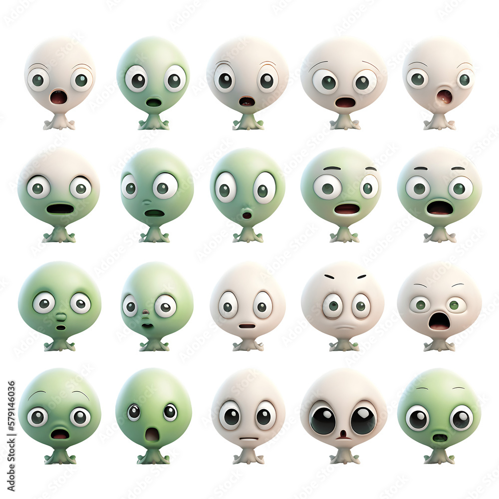 Alien emoji pack | Expressions | PNG