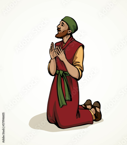 Vector drawing. Jesus heal the man