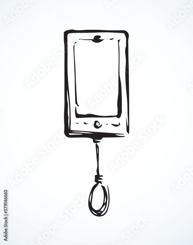 Vector drawing. Mobile phone with gallows