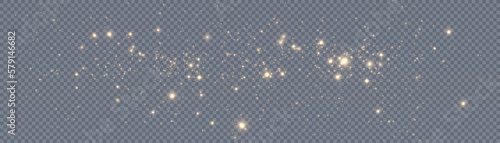 Light effect with lots of shiny shimmering particles isolated on transparent background. Vector star cloud with dust. 10 eps