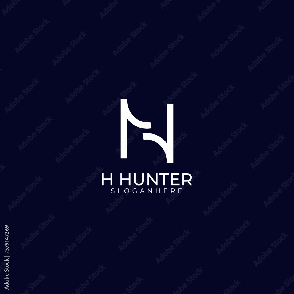 Creative minimal H Letter Logo Design, H Letters icon Illustration